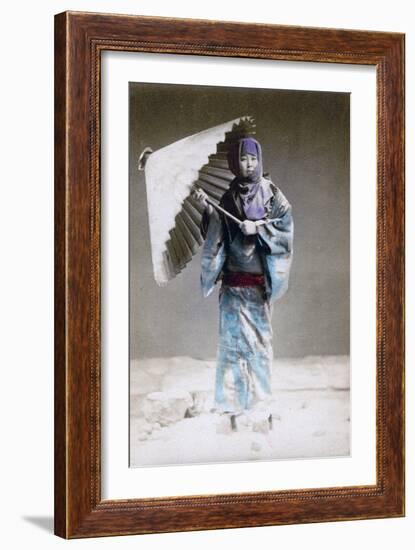 Museme, Woman in Winter Costume, Japan, 1882-Felice Beato-Framed Giclee Print