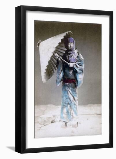 Museme, Woman in Winter Costume, Japan, 1882-Felice Beato-Framed Giclee Print