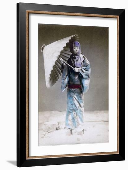 Museme, Woman in Winter Costume, Japan, 1882-Felice Beato-Framed Giclee Print