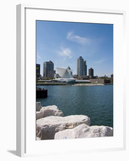 Museum at the Waterfront, Milwaukee Art Museum, Lake Michigan, Milwaukee, Wisconsin, USA-null-Framed Photographic Print