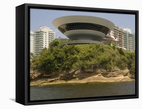 Museum of Contemporary Art, Designed by Oscar Niemeyer, Niteroi, Rio De Janeiro, Brazil-Richardson Rolf-Framed Premier Image Canvas