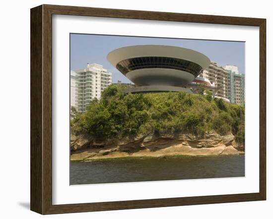 Museum of Contemporary Art, Designed by Oscar Niemeyer, Niteroi, Rio De Janeiro, Brazil-Richardson Rolf-Framed Photographic Print