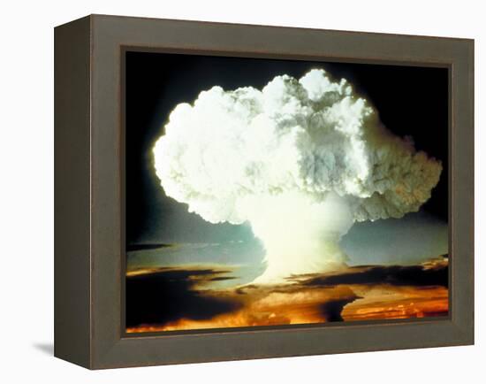 Mushrm. Cloud Rising White, Blotting Horizon, in "Op Ivy, Mike Shot" Atomic Bomb Test Blast-null-Framed Premier Image Canvas