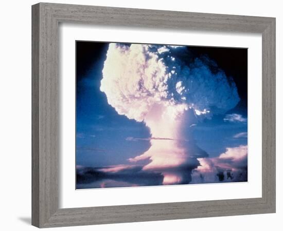 Mushrm. Cloud Rising White, Blotting Horizon, in "Op Ivy, Mike Shot" Atomic Bomb Test Blast-null-Framed Photographic Print