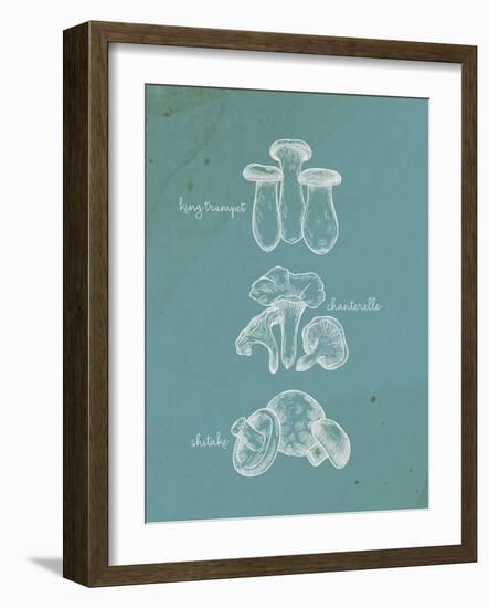 Mushroom Teal 1-Anne Bailey-Framed Art Print