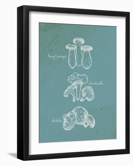 Mushroom Teal 1-Anne Bailey-Framed Art Print