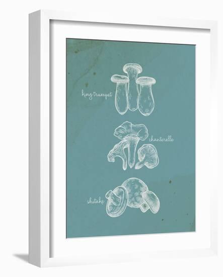 Mushroom Teal 1-Anne Bailey-Framed Art Print