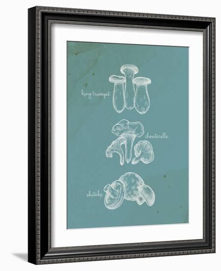 Mushroom Teal 1-Anne Bailey-Framed Art Print