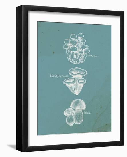 Mushroom Teal 2-Anne Bailey-Framed Art Print