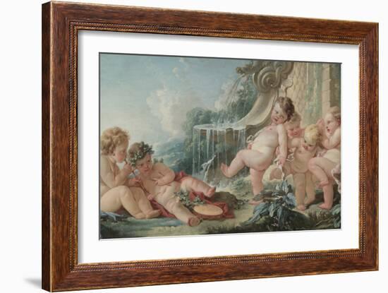 Music and Dance, 1740S (Oil on Canvas)-Francois Boucher-Framed Giclee Print