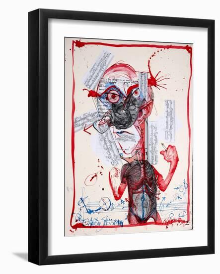 Music, Arnold Schoenberg, 2002 (drawing)-Ralph Steadman-Framed Giclee Print