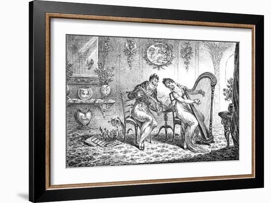 Music at Home - Harmony before Matrimony-James Gillray-Framed Art Print