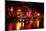 Music Bars at Night on Main Street in Nashville Tennessee-null-Mounted Photographic Print