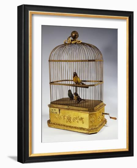 Music Box with Singing Birds in Cage-null-Framed Giclee Print