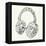 Music Doodles In The Shape Of A Earphones-Alisa Foytik-Framed Stretched Canvas