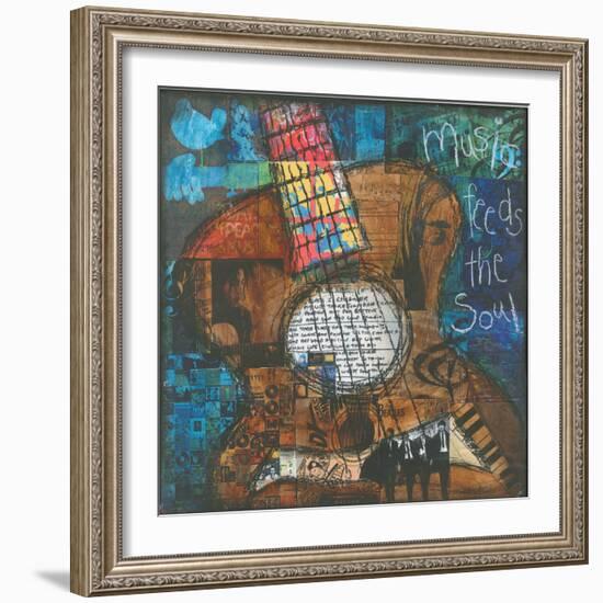 Music Feeds the Soul - Guitar-Jennifer McCully-Framed Giclee Print