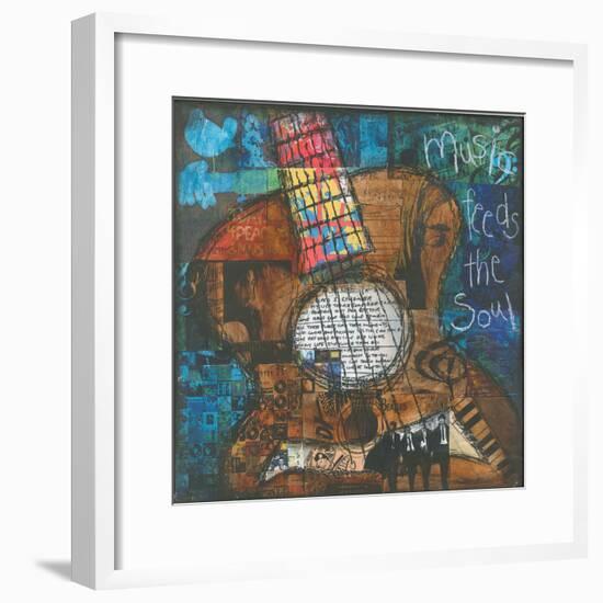 Music Feeds the Soul - Guitar-Jennifer McCully-Framed Giclee Print