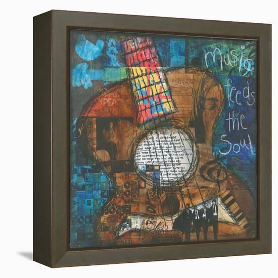 Music Feeds the Soul - Guitar-Jennifer McCully-Framed Premier Image Canvas