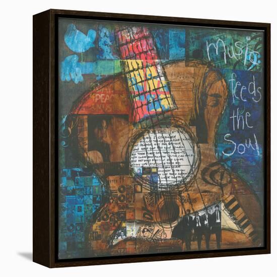 Music Feeds the Soul - Guitar-Jennifer McCully-Framed Premier Image Canvas