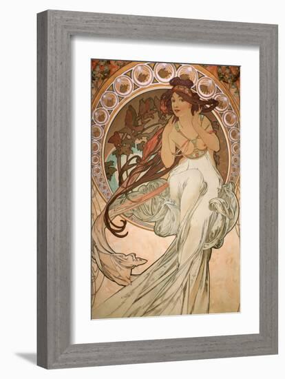 Music (from The Four Arts - Detail), 1898-Alphonse Mucha-Framed Art Print