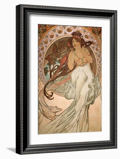 Music (from The Four Arts - Detail), 1898-Alphonse Mucha-Framed Art Print