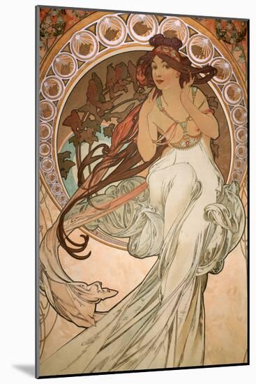 Music (from The Four Arts - Detail), 1898-Alphonse Mucha-Mounted Art Print