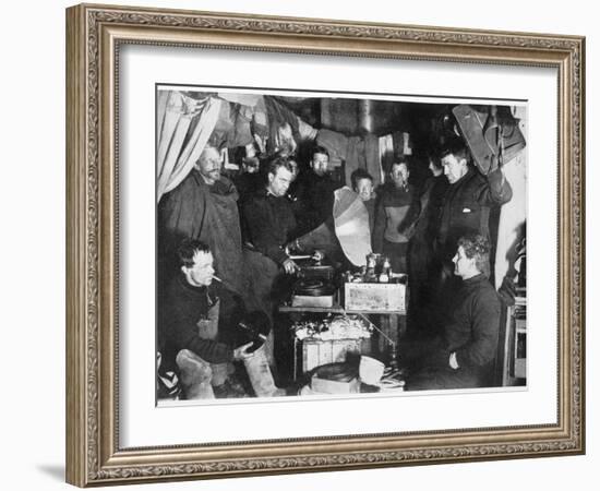 'Music in the Hut', Scott's South Pole expedition, 1911-Herbert Ponting-Framed Photographic Print