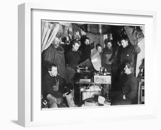 'Music in the Hut', Scott's South Pole expedition, 1911-Herbert Ponting-Framed Photographic Print