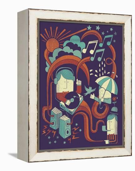 Music in the Rain-Dale Edwin Murray-Framed Premier Image Canvas