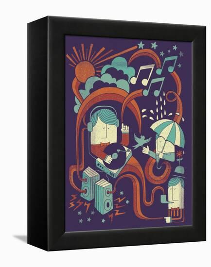 Music in the Rain-Dale Edwin Murray-Framed Premier Image Canvas