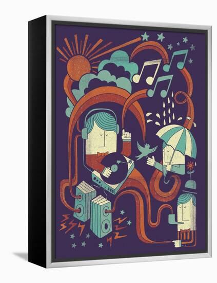 Music in the Rain-Dale Edwin Murray-Framed Premier Image Canvas