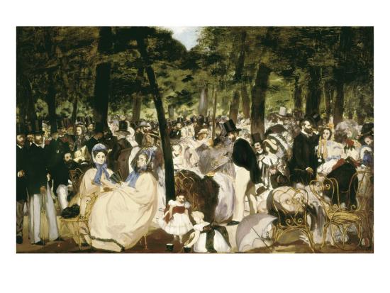 Music in the Tuileries Gardens Art Print by Edouard Manet | Art.com