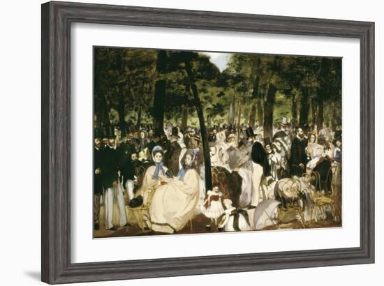 Music in the Tuileries Gardens-Edouard Manet-Framed Art Print