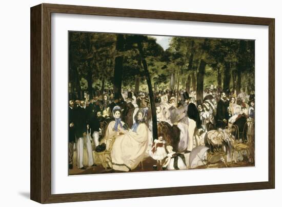 Music in the Tuileries Gardens-Edouard Manet-Framed Art Print