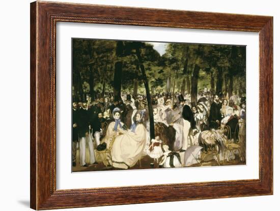 Music in the Tuileries Gardens-Edouard Manet-Framed Art Print