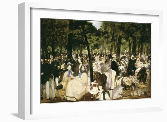 Music in the Tuileries Gardens-Edouard Manet-Framed Art Print