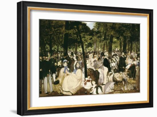 Music in the Tuileries Gardens-Edouard Manet-Framed Art Print