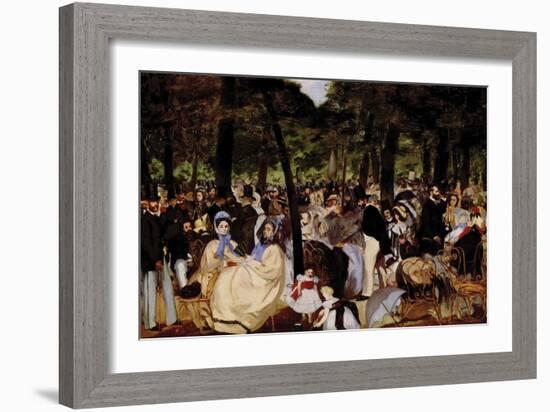 Music in Tuilerie Garden-Edouard Manet-Framed Art Print