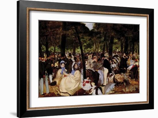 Music in Tuilerie Garden-Edouard Manet-Framed Art Print