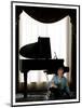 Music Legend Burt Bacharach Sitting at a Piano at the Berkeley Hotel, London-null-Mounted Photographic Print