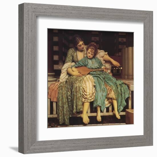 Music Lesson-Frederick Leighton-Framed Art Print