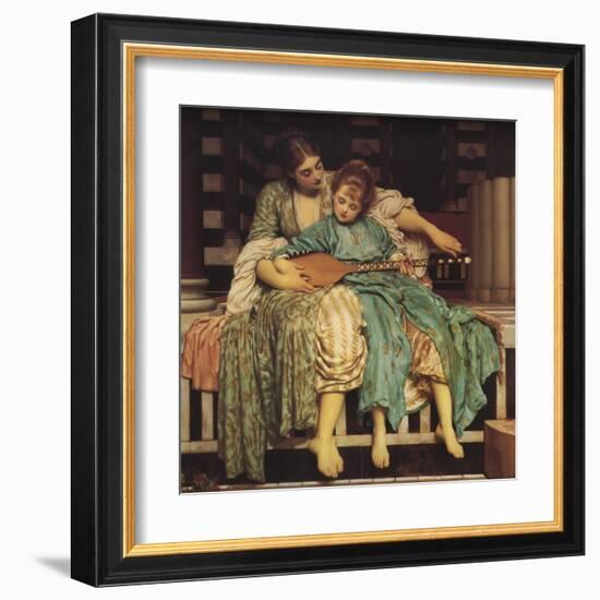 Music Lesson-Frederick Leighton-Framed Art Print