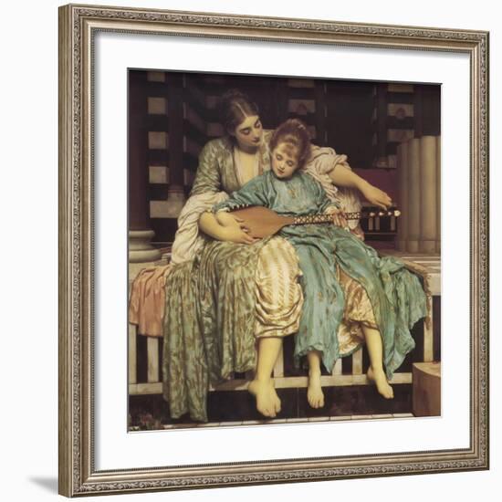 Music Lesson-Frederic Leighton-Framed Art Print