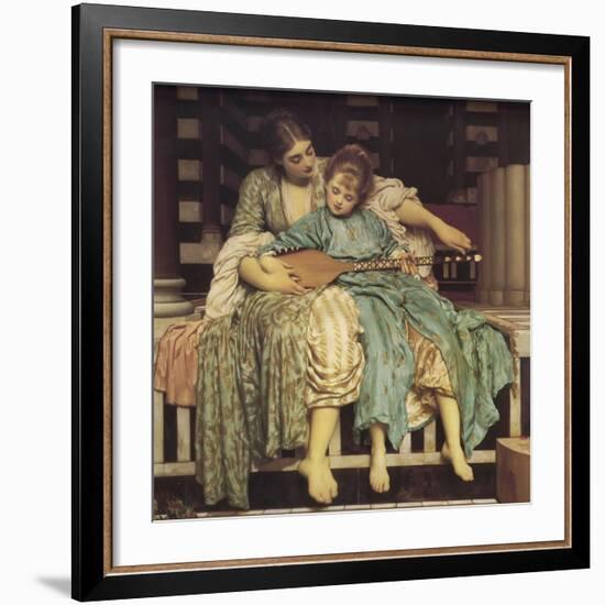 Music Lesson-Frederic Leighton-Framed Art Print