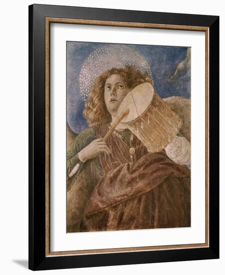 Music Making Angel with Drum-Melozzo da Forlí-Framed Giclee Print