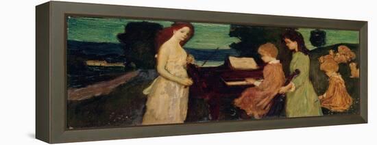 Music (Oil on Canvas)-Arthur Bowen Davies-Framed Premier Image Canvas