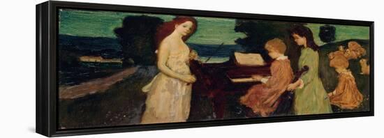 Music (Oil on Canvas)-Arthur Bowen Davies-Framed Premier Image Canvas