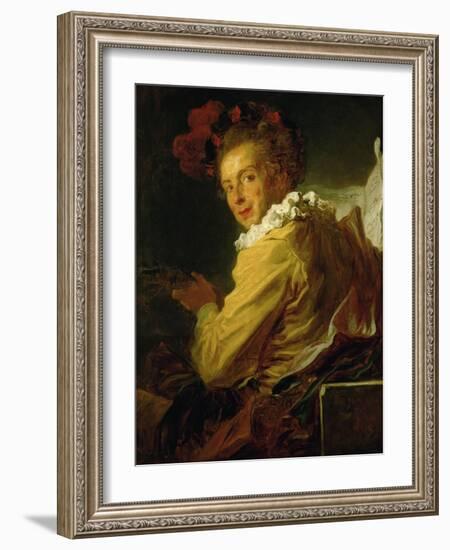 Music, Portrait De Monsieur De La Breteche, Brother of the Abbe Saint-Non-Jean-Honoré Fragonard-Framed Giclee Print