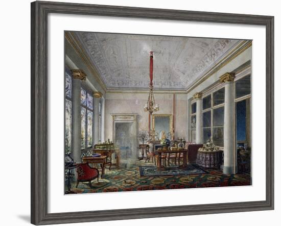 Music Room in Villa Reale in Monza, 1820-1830, Gouache on Paper by Luigi Bisi (1814-1886)-null-Framed Giclee Print