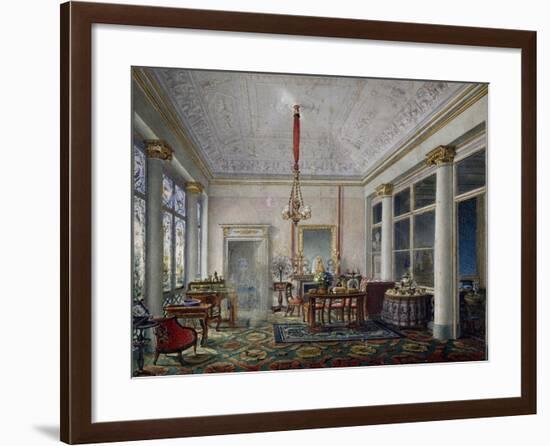 Music Room in Villa Reale in Monza, 1820-1830, Gouache on Paper by Luigi Bisi (1814-1886)-null-Framed Giclee Print